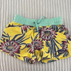 Patagonia Yellow and Red Athletic Shorts Vibrant Design